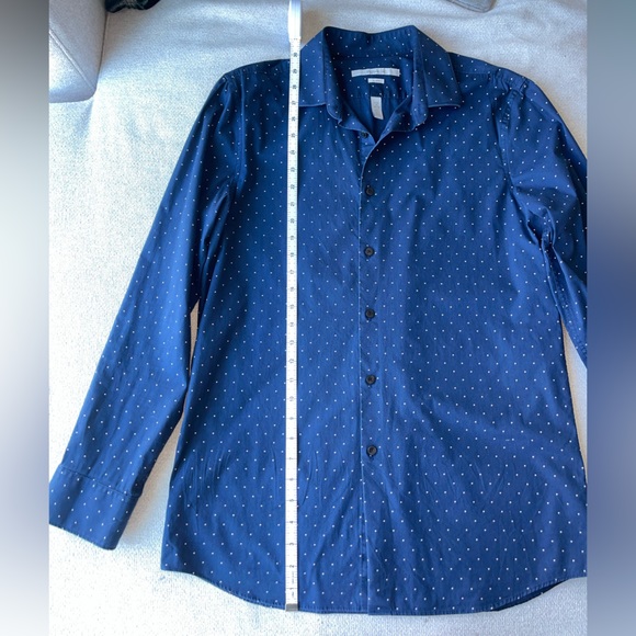 Perry Ellis Navy Speckled Portfolio Dress Shirt | Men’s Size Large - Picture 2 of 9